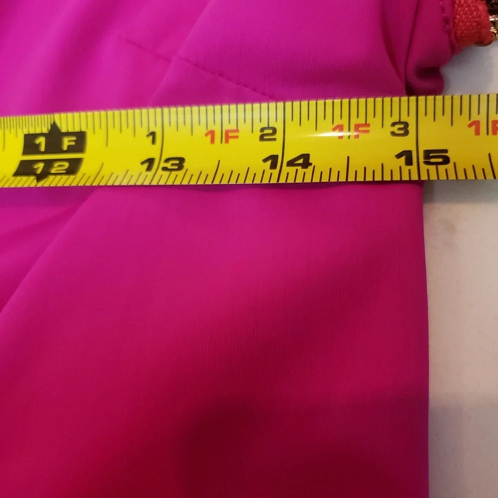 Black Russian hot pink dress size Medium removable sleeves Knee Length‎